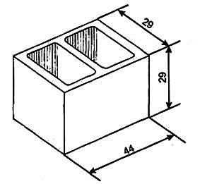 Описание: Рис.3. Бетонный блок для фундаментной и подвальной кладки (размеры в см).